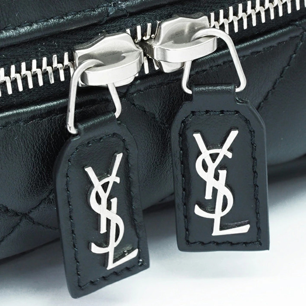 Yves Saint Laurent Shoulder Bag stitch Crossbody Chain Strap Matte Black - Picture 6 of 6